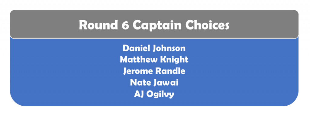 Round 6 Captains