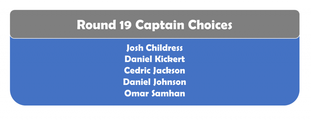 Round 19 Captains